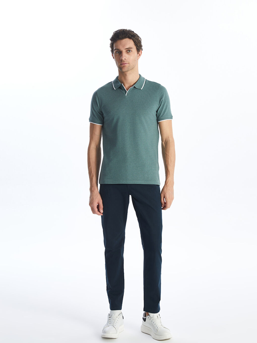 Tricou cu Guler Polo și Mânecă Scurtă pentru Bărbați-2