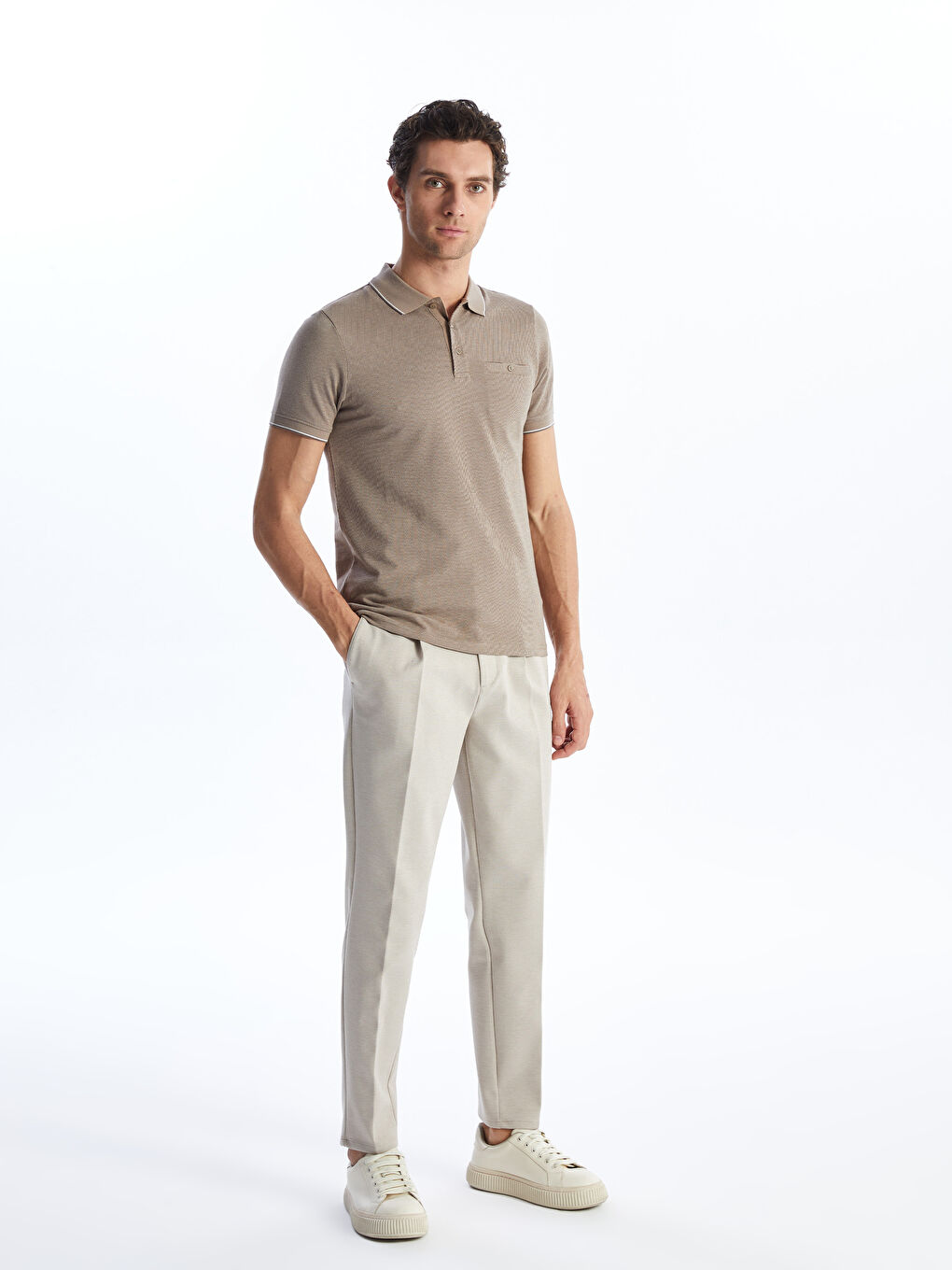 Polo Neck Short Sleeve Men's T-Shirt-2
