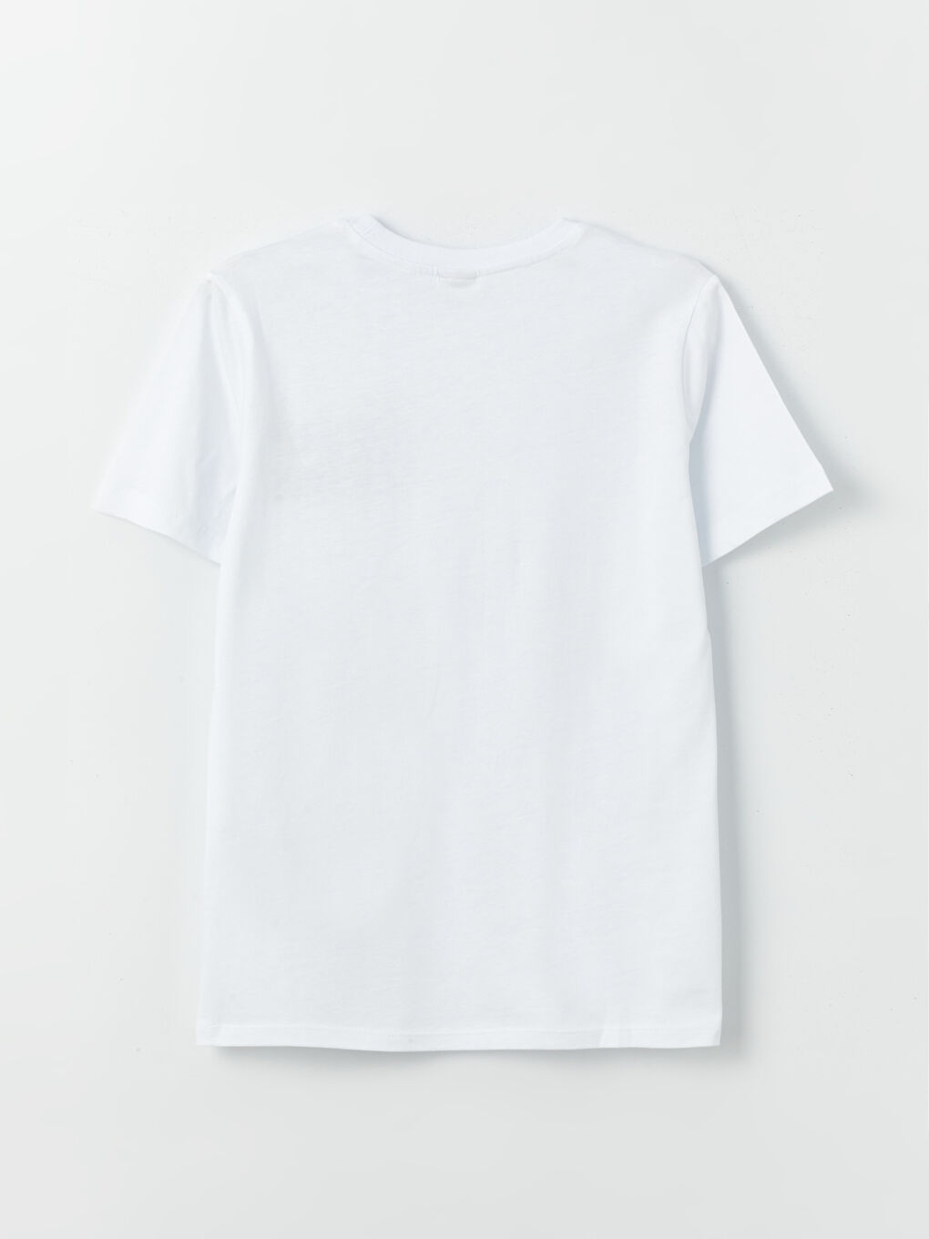 Beyaz Bisiklet Yaka Baskılı Kısa Kollu Erkek Çocuk Tişört-1