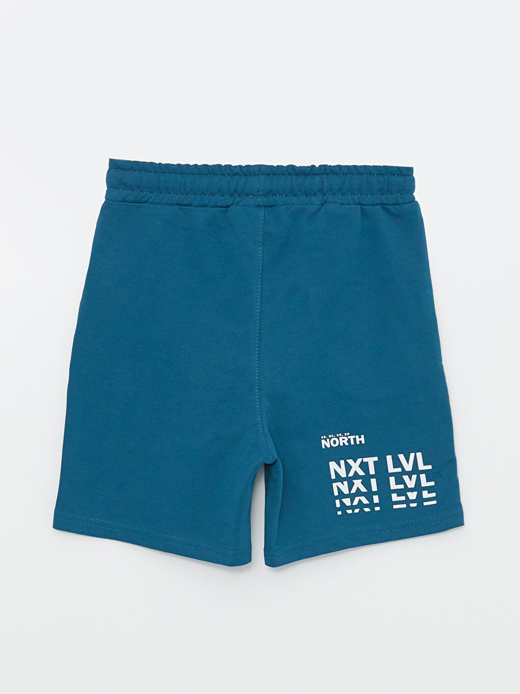 Petrol Beli Lastikli Baskılı Erkek Çocuk Şort-1