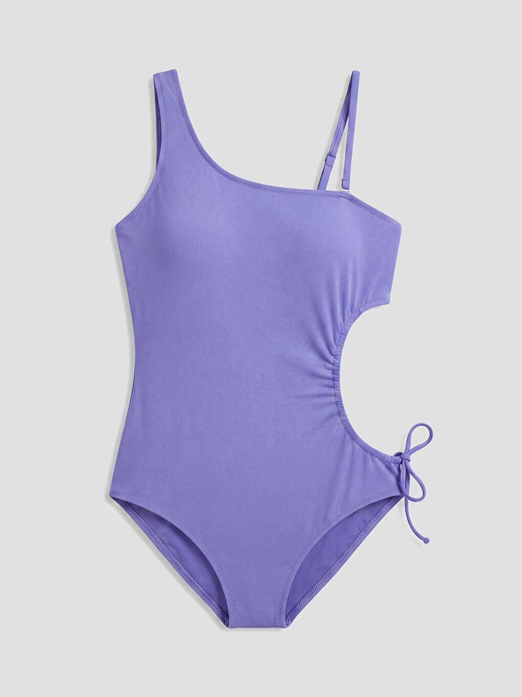 Lila Çıkabilir Pedli Pencere Detaylı Kadın Mayo