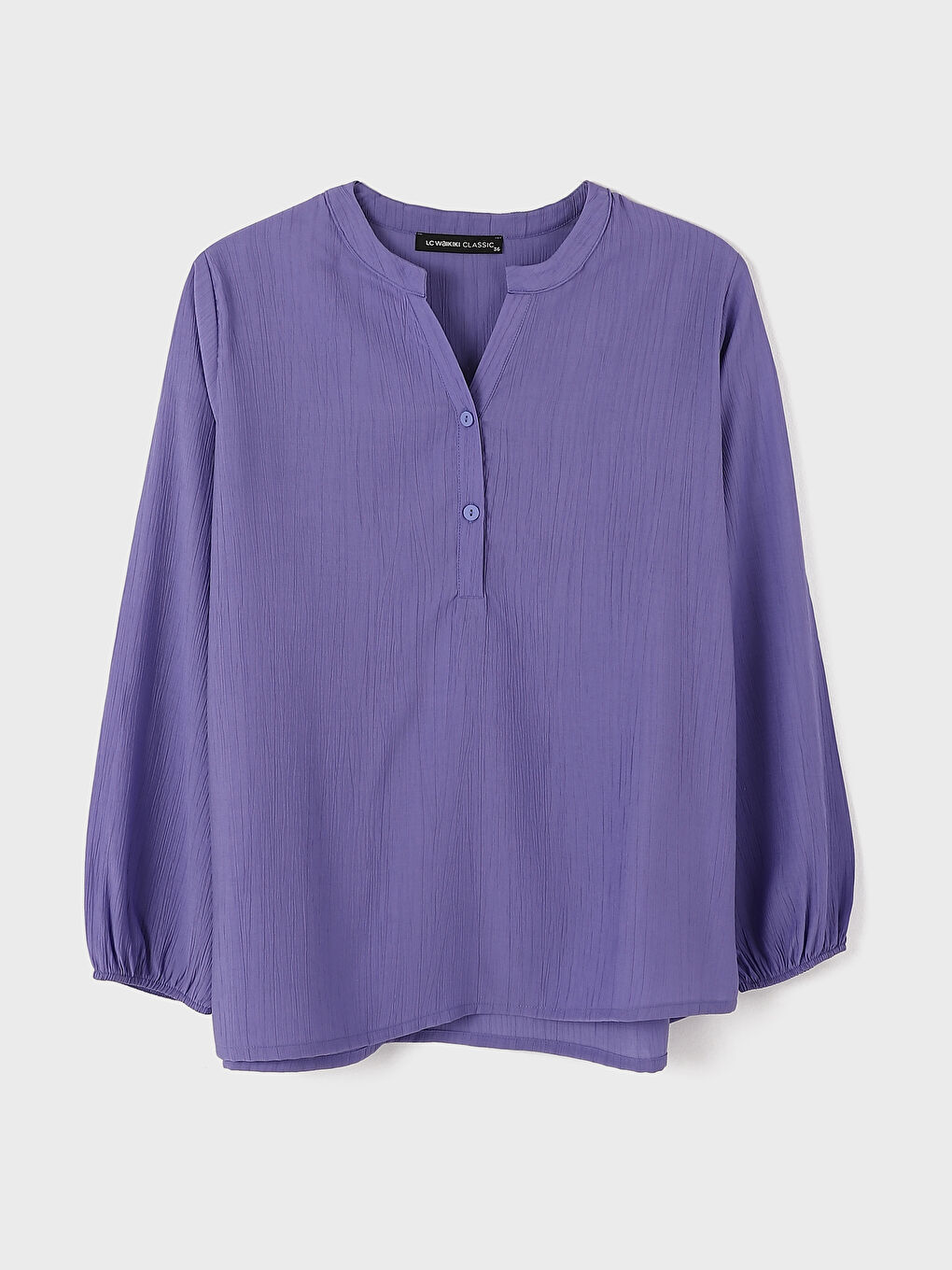 LCWAIKIKI Classic Notch Neck Textured Women's Blouse -S4BY90Z8-GPZ