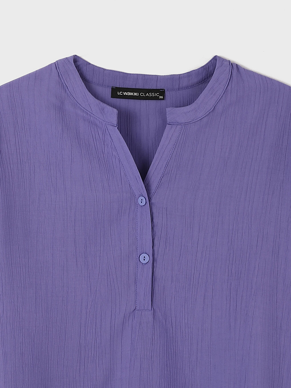LCWAIKIKI Classic Notch Neck Textured Women's Blouse -S4BY90Z8-GPZ
