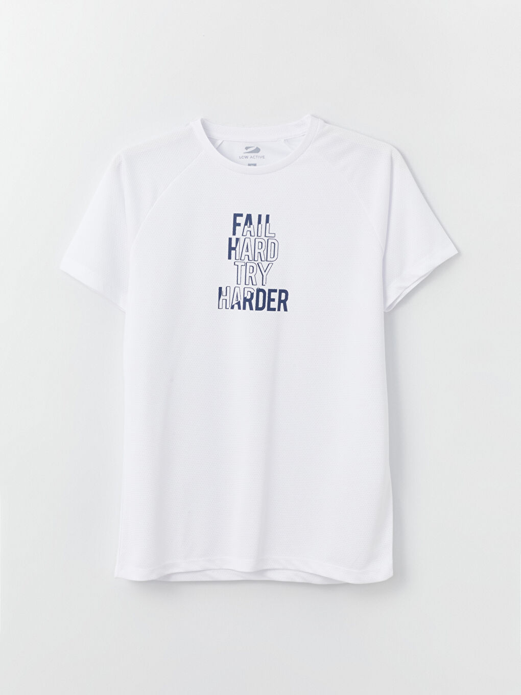 Beyaz Bisiklet Yaka Kısa Kollu Baskılı Erkek Tişört-5