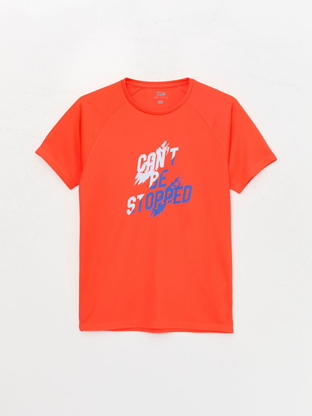 Turuncu Bisiklet Yaka Kısa Kollu Baskılı Erkek Tişört-5