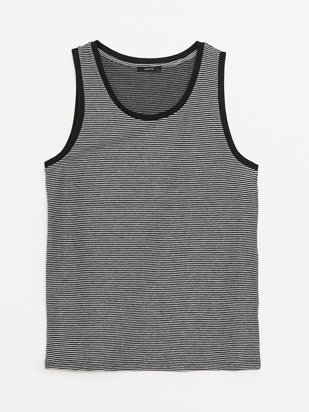 Siyah Bisiklet Yaka Erkek Kolsuz Tişört-5