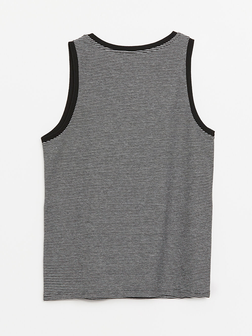 Siyah Bisiklet Yaka Erkek Kolsuz Tişört-6