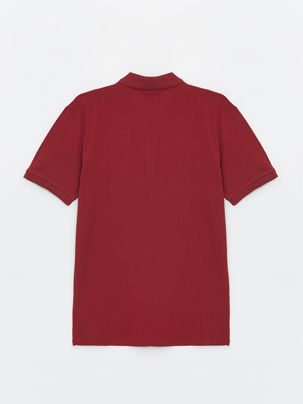 Bordo Polo Yaka Kısa Kollu Pike Erkek Tişört-6