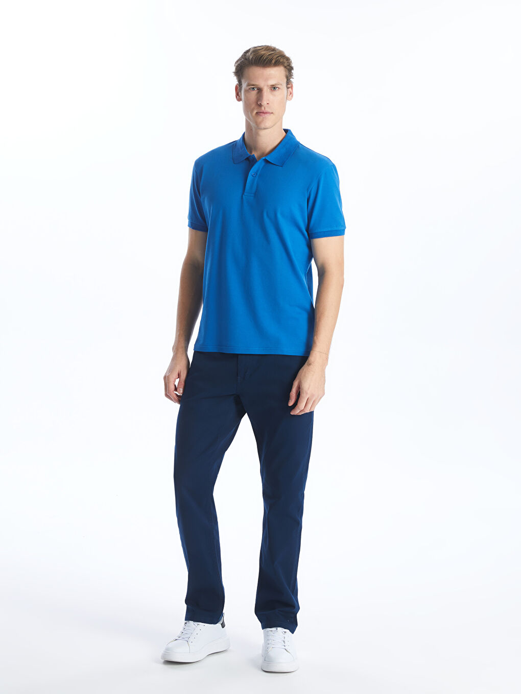 T-shirt en piqué à manches courtes et col polo pour homme-2