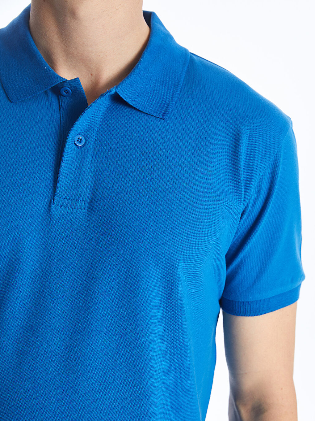 T-shirt en piqué à manches courtes et col polo pour homme-3