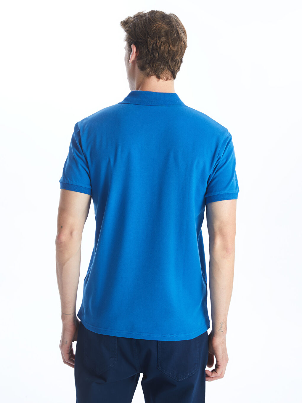 T-shirt en piqué à manches courtes et col polo pour homme-4