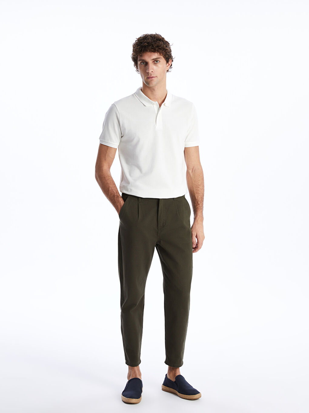 Ерлерге арналған поло жағалы қысқа жең пике футболка-1