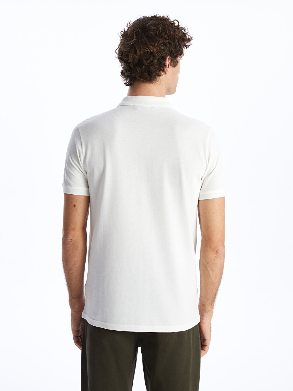 Ерлерге арналған поло жағалы қысқа жең пике футболка-4