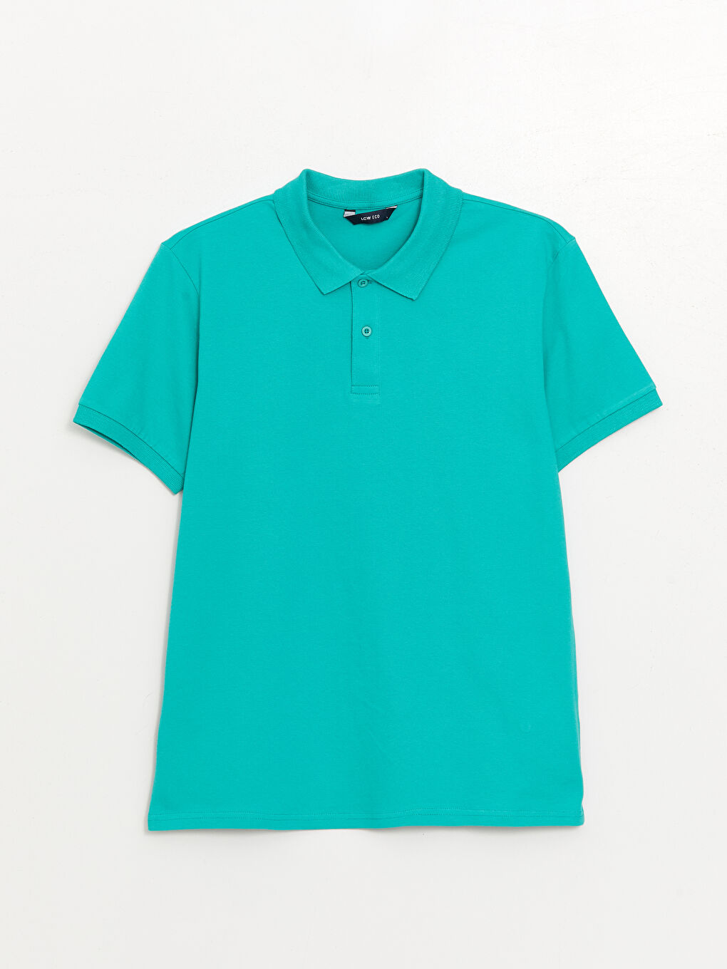 Turkuaz Polo Yaka Kısa Kollu Pike Erkek Tişört-5