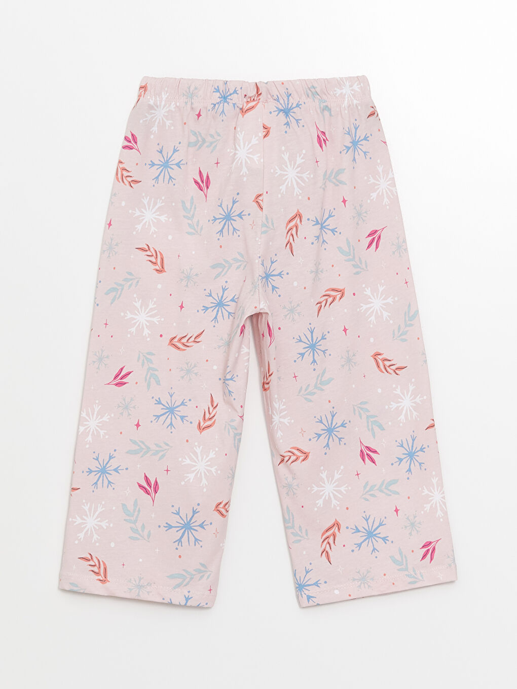 Pembe Beli Lastikli Baskılı Kız Çocuk Pijama Alt-1