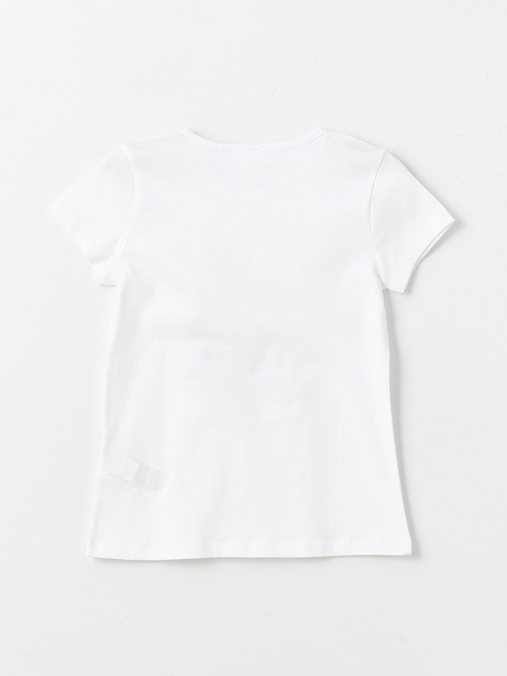 Beyaz Bisiklet Yaka Elsa Baskılı Kız Çocuk Pijama Üst-1