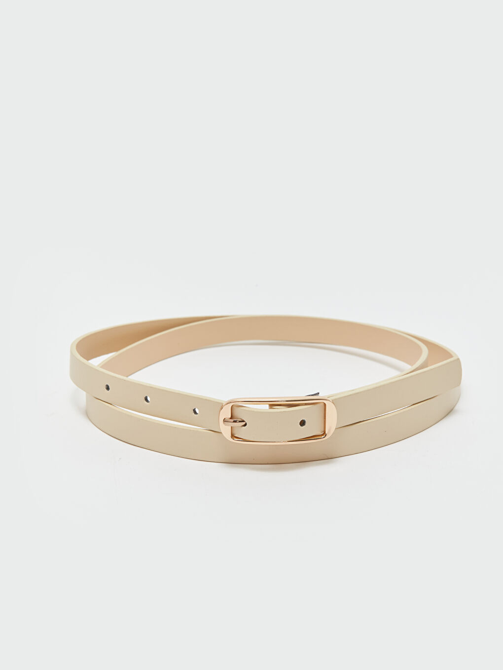 Bej Deri Görünümlü Kadın Kemer