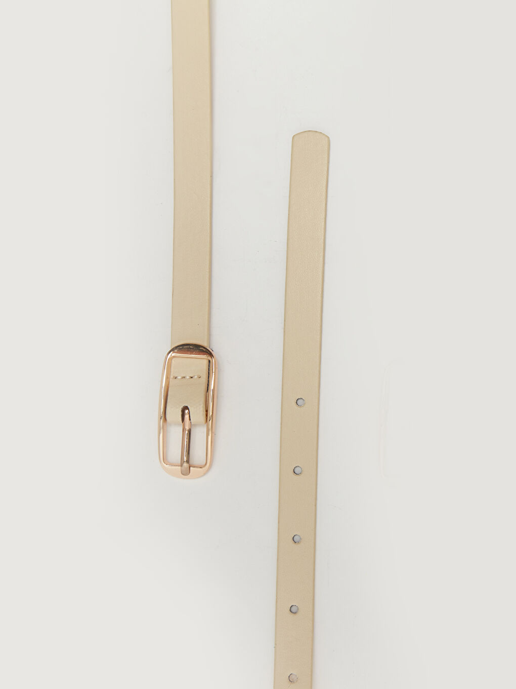 Bej Deri Görünümlü Kadın Kemer-2