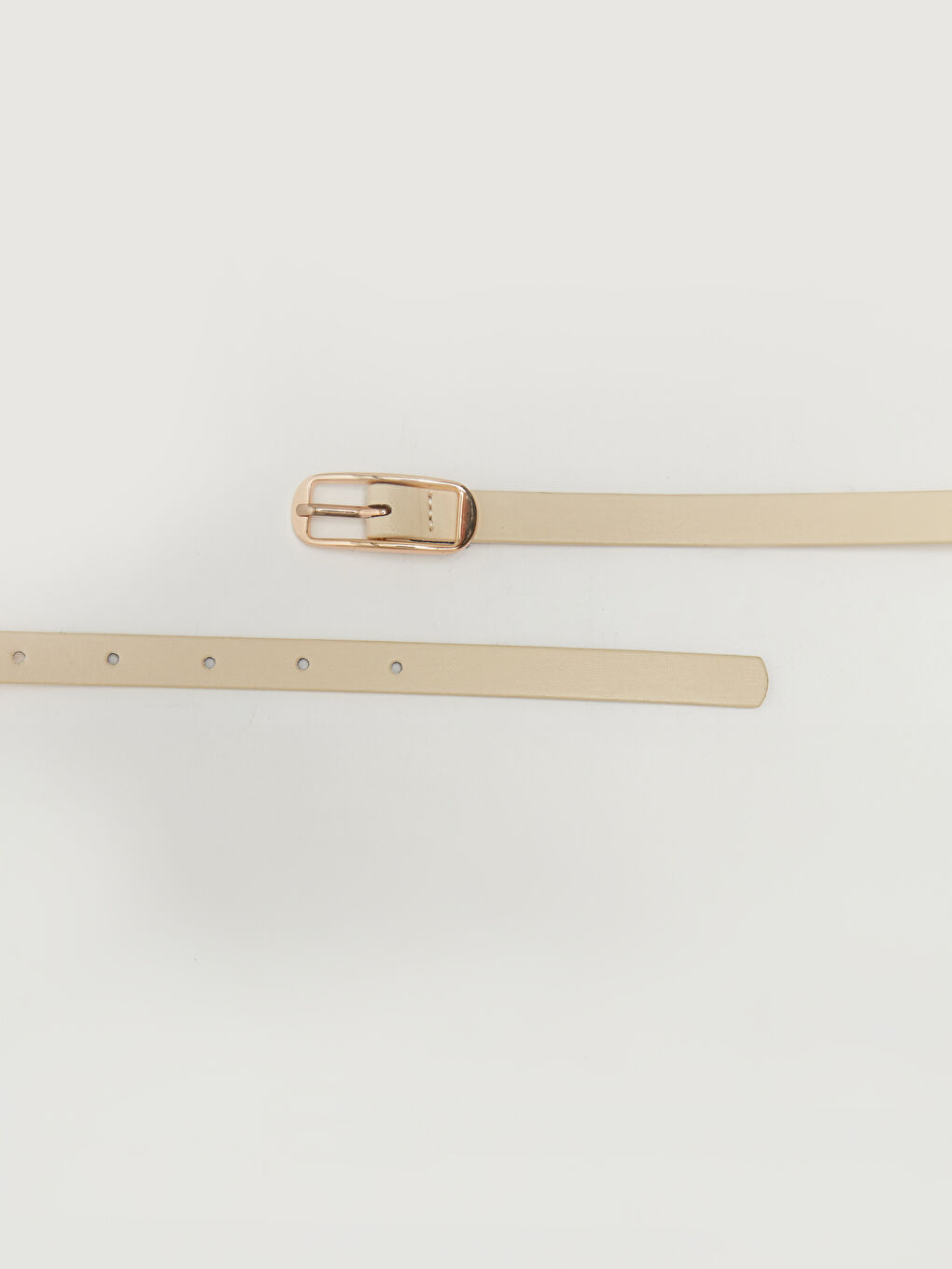 Ekru Deri Görünümlü Kadın Kemer-1