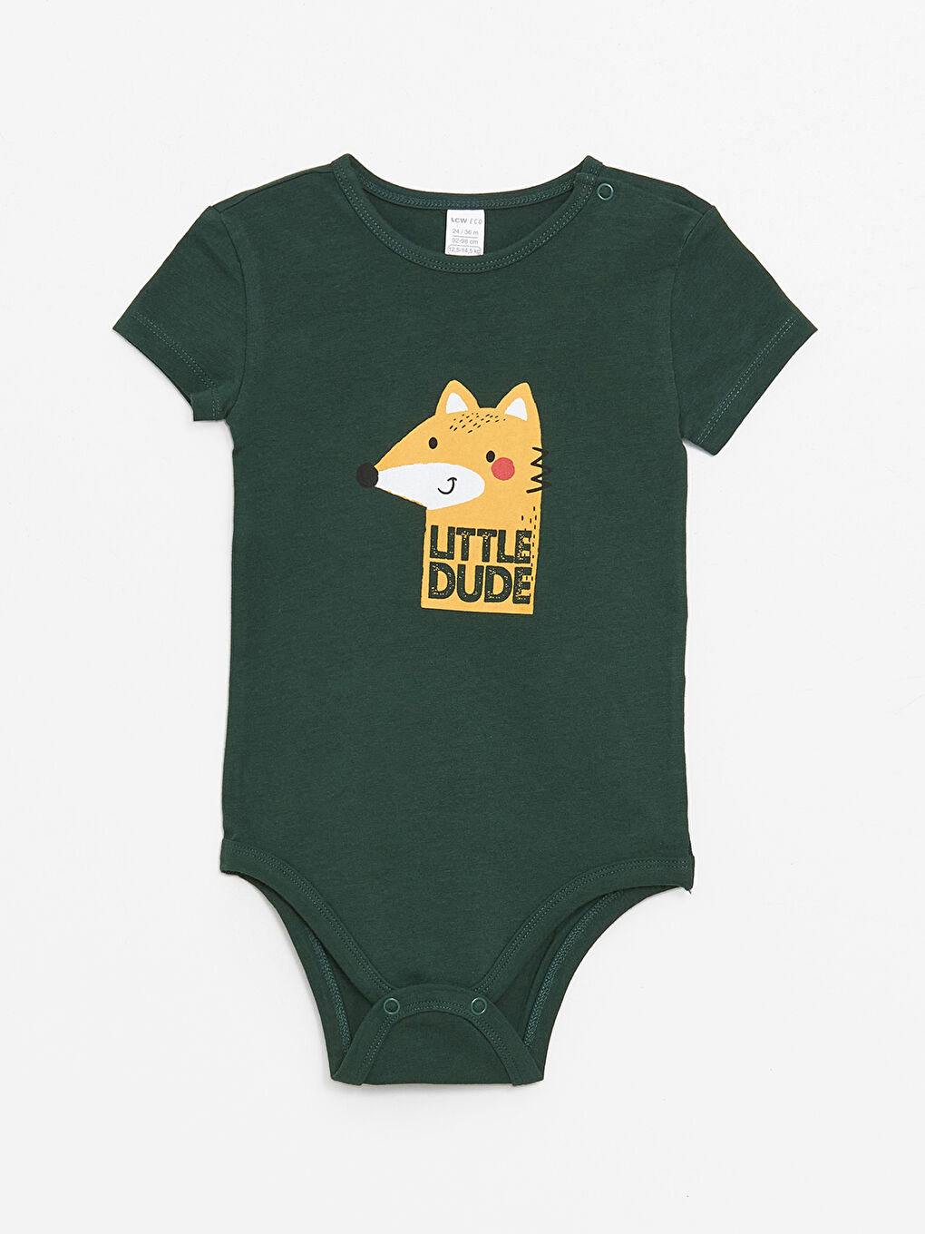 Crew Neck Printed Baby Boy Body With Snap Fastener -S4CB17Z1-J2L