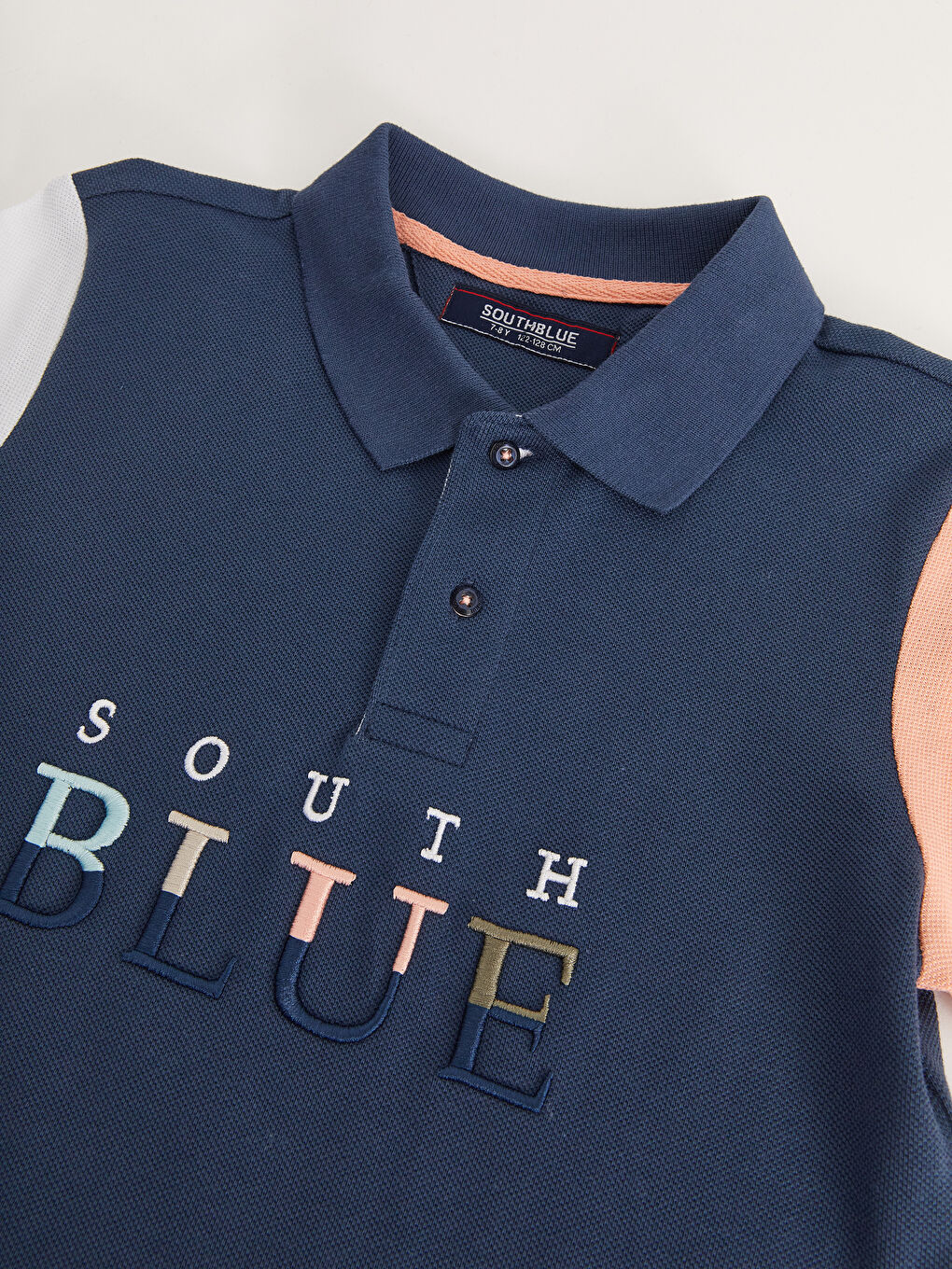 İndigo Polo Yaka Renk Bloklu Kısa Kollu Erkek Çocuk Tişört-2