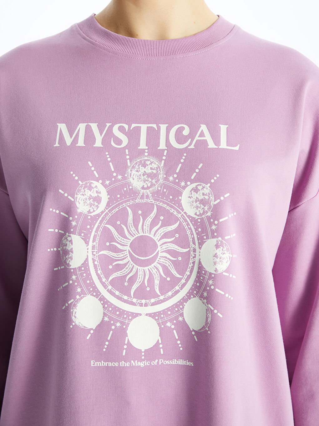 Tunique Sweatshirt Imprimée à Col Rond pour Femmes-3