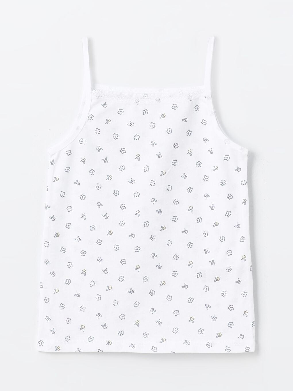 Beyaz Kare Yaka Kız Çocuk Atlet