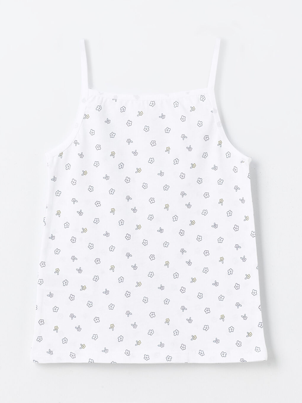 Beyaz Kare Yaka Kız Çocuk Atlet-1