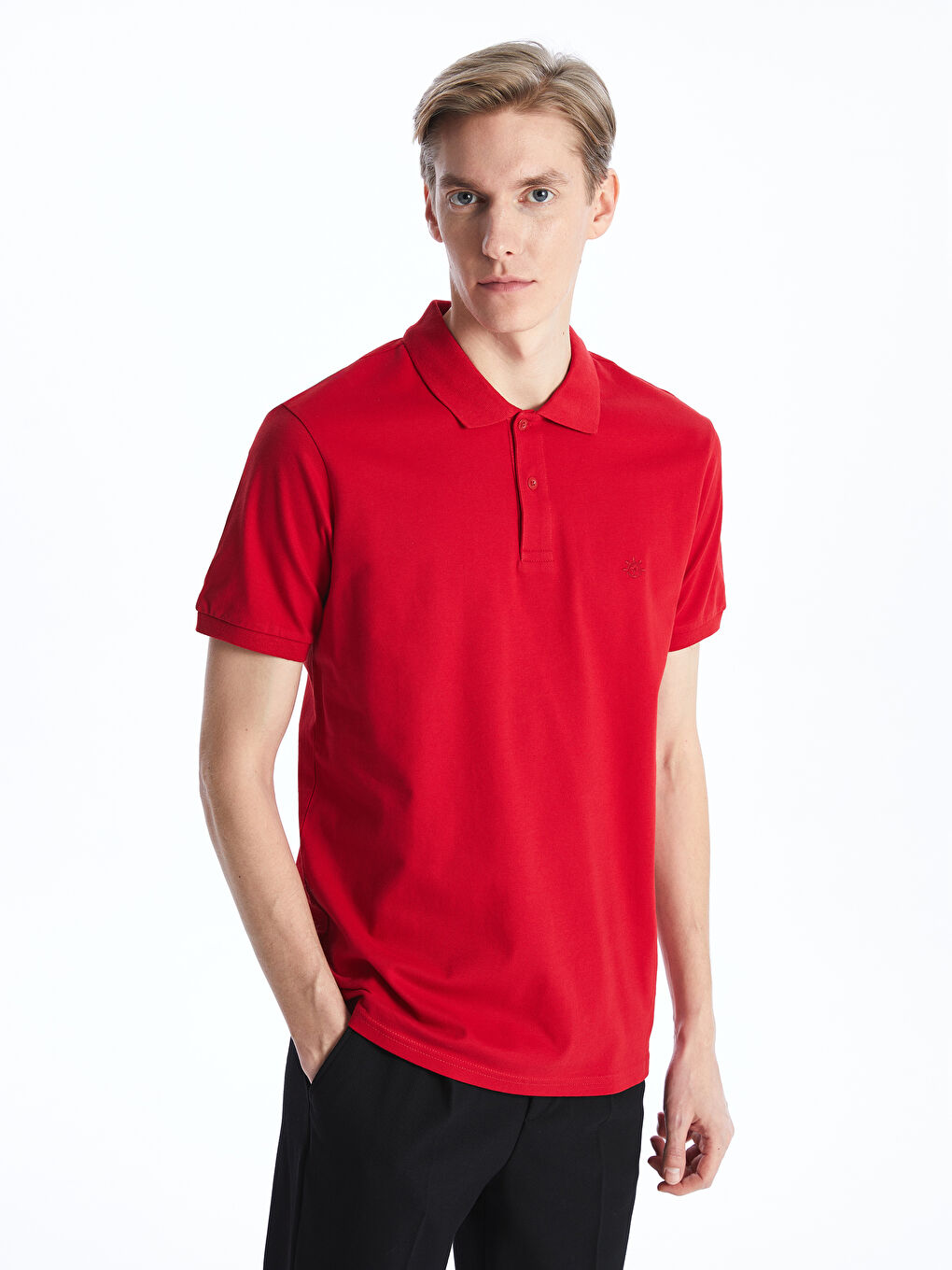 Polo Neck Short Sleeve Pique Men's T-Shirt