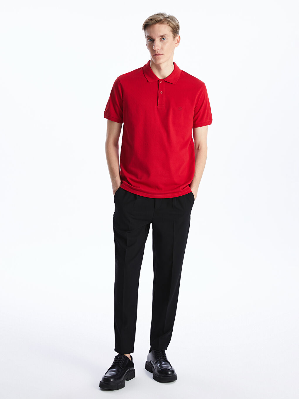 Polo Neck Short Sleeve Pique Men's T-Shirt-1