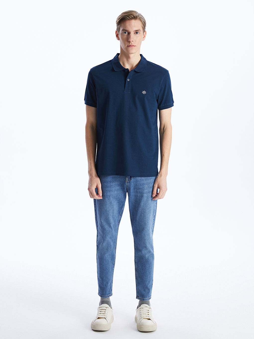 Polo Neck Short Sleeve Pique Men's T-Shirt-1