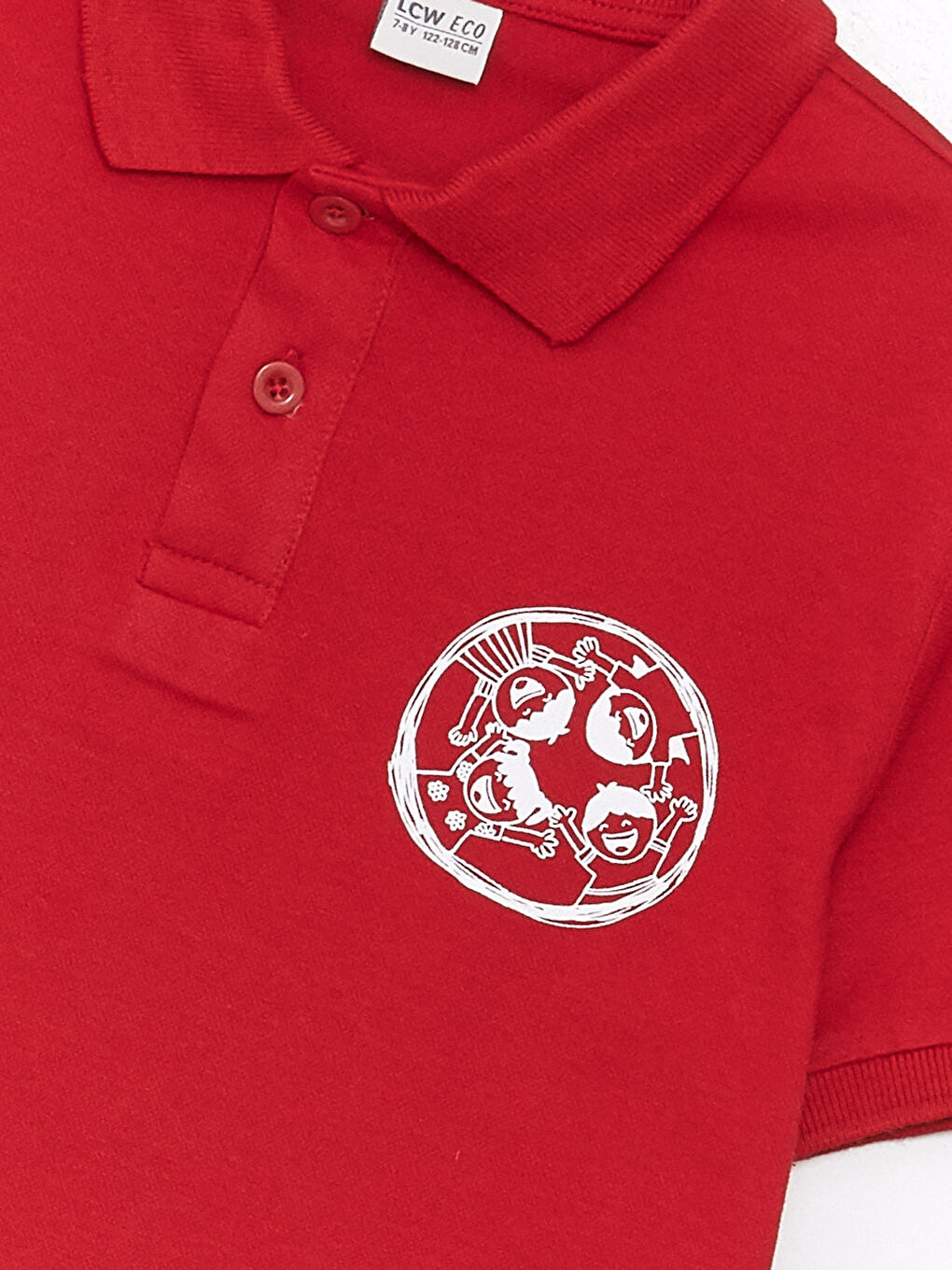 تيشيرت ياقة بولو مطبوع كم قصير للأولاد-2