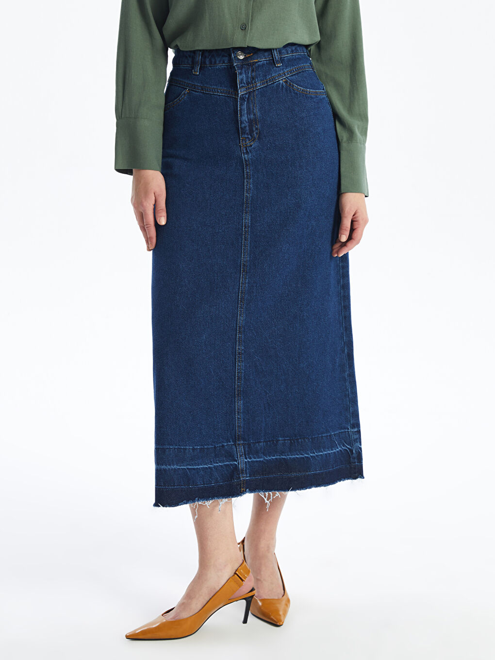 Standard Fit Women's Jean Skirt -S4CE14Z8-309