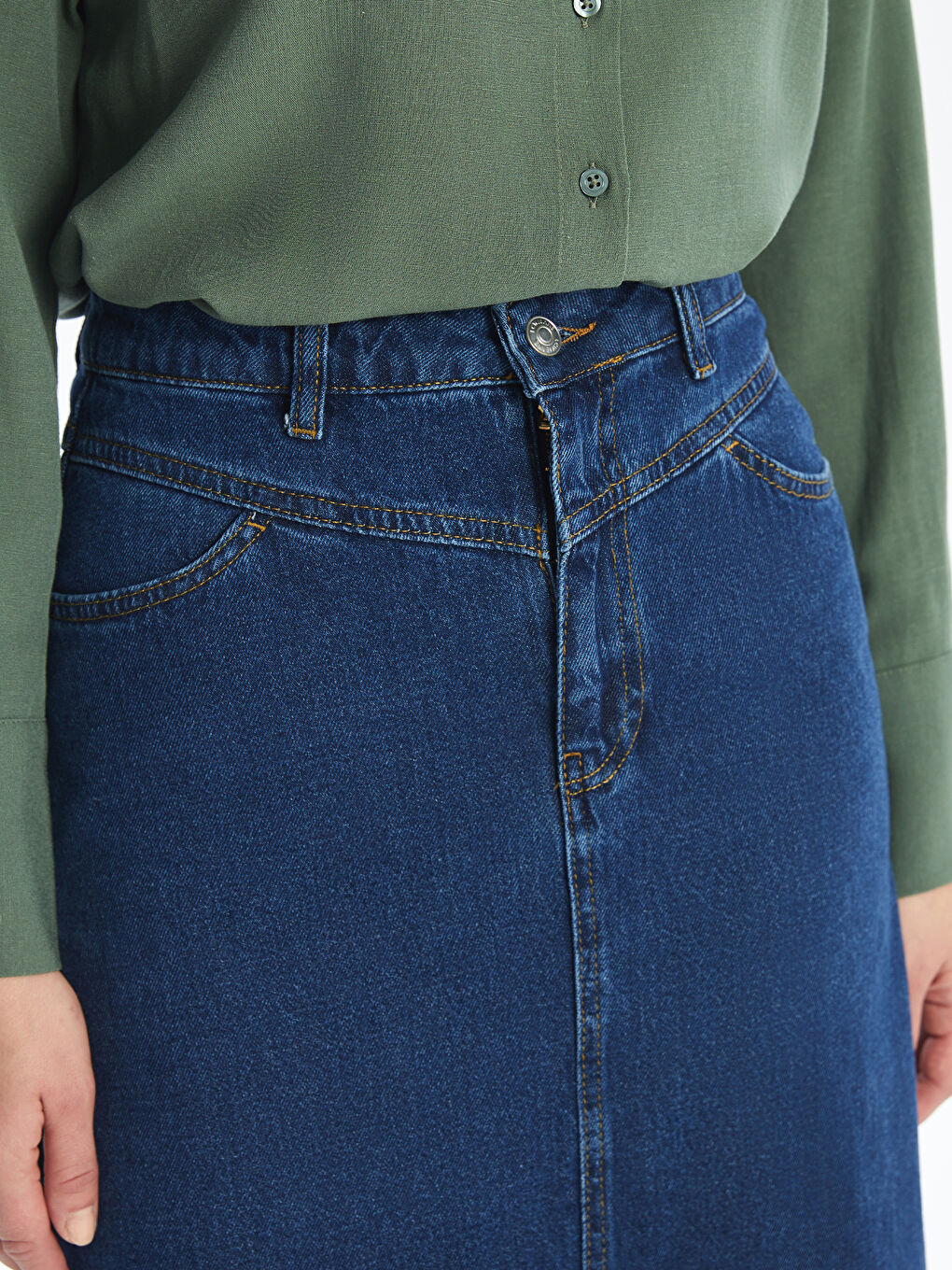 Standard Fit Women's Jean Skirt -S4CE14Z8-309