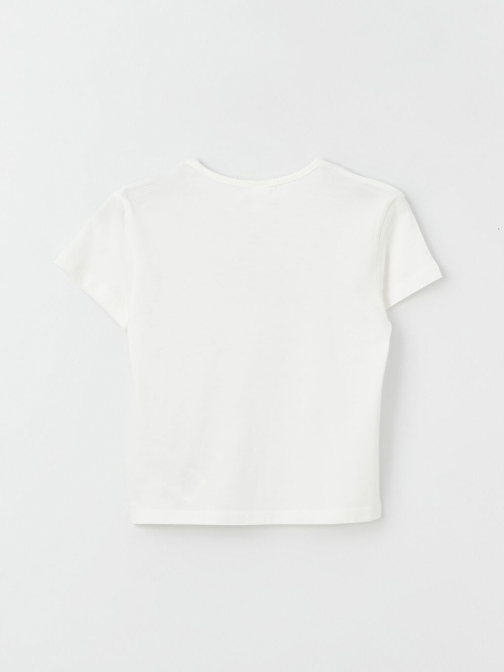 Ekru Bisiklet Yaka Atatürk Baskılı Kız Bebek Tişört-5