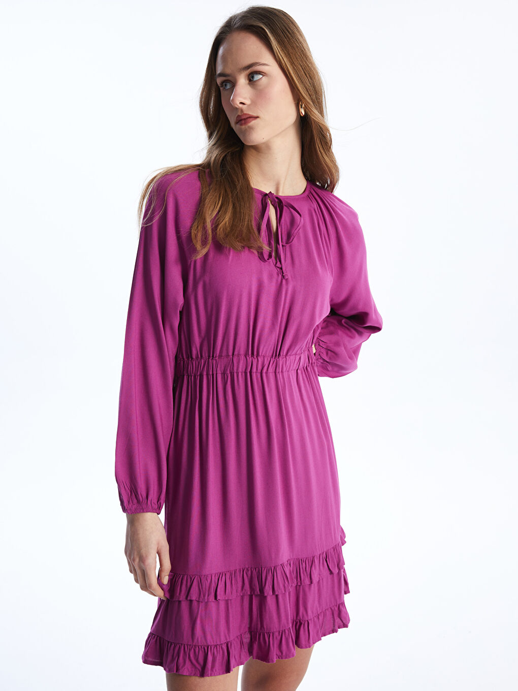 LCW Vision Tie Neck Women's Dress -S4CF02Z8-H2Y