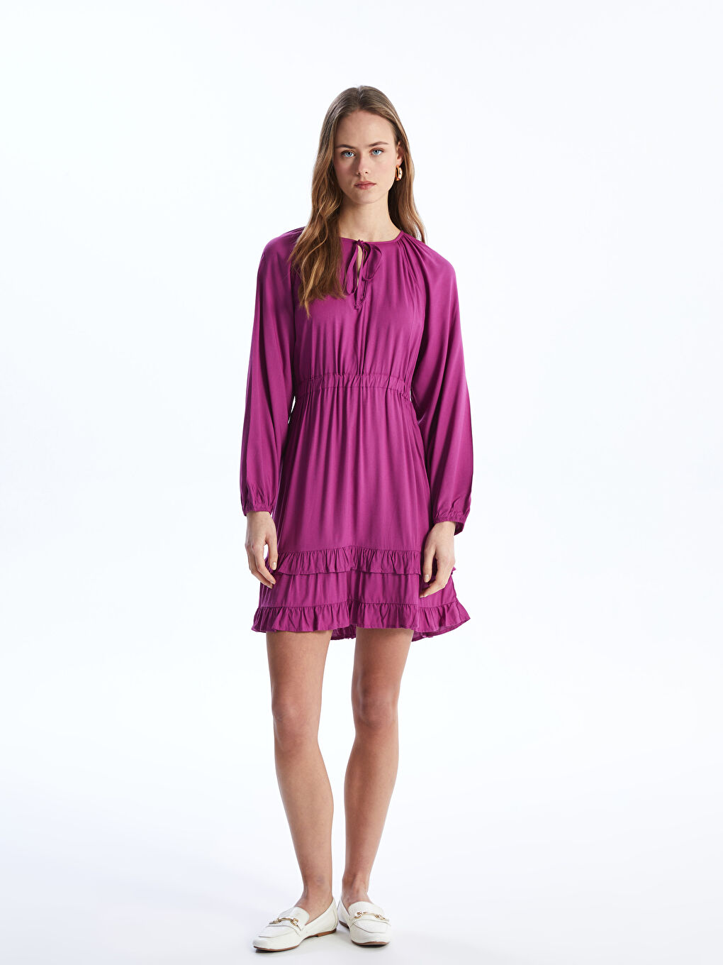 LCW Vision Tie Neck Women's Dress -S4CF02Z8-H2Y