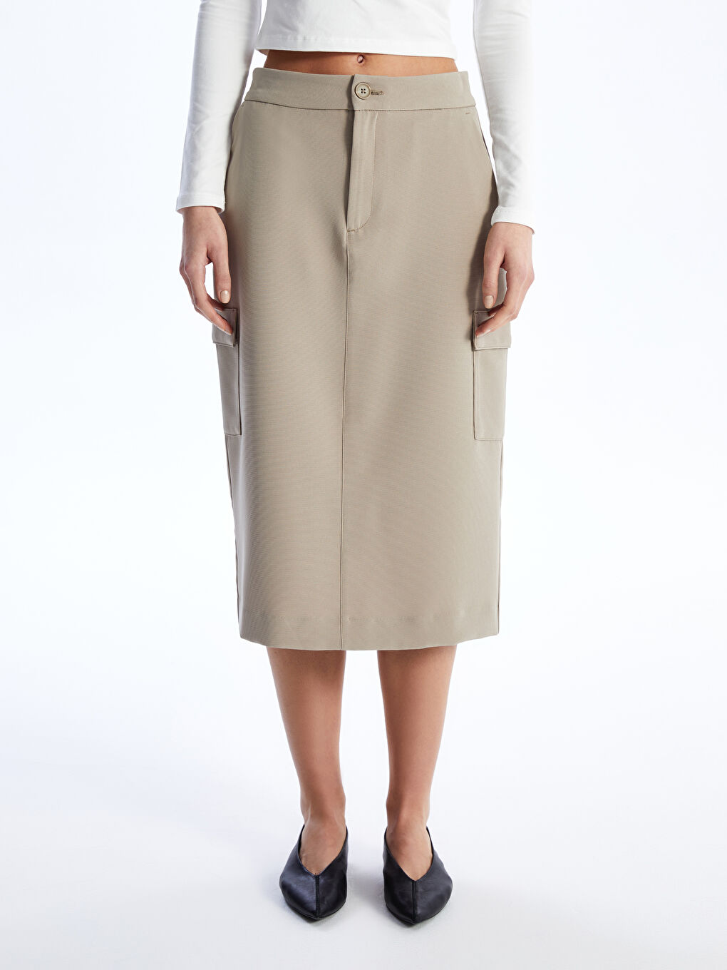 LCW Vision Women's Regular Fit Plain Skirt -S4CF28Z8-VHS