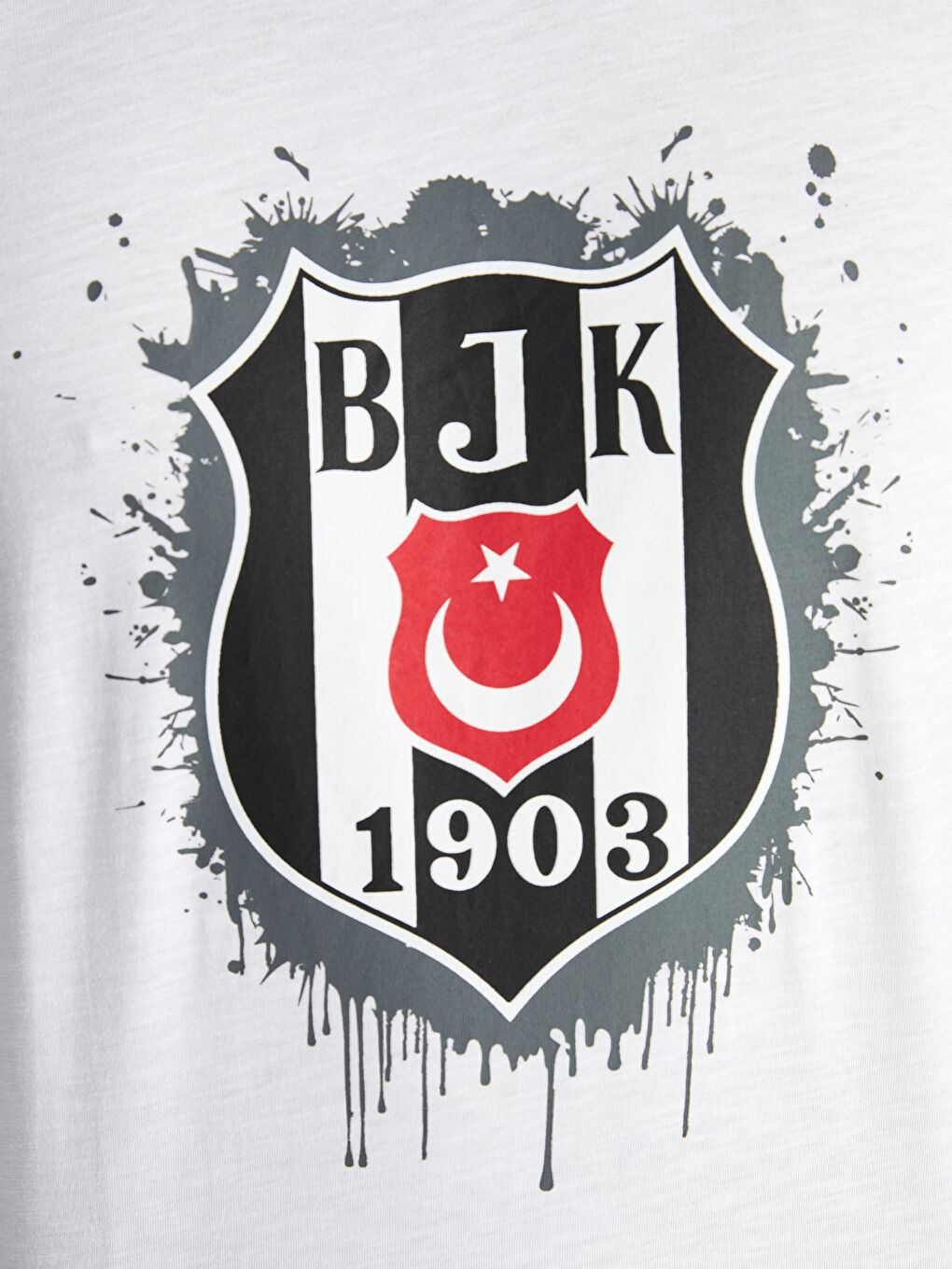 Beyaz Standart Kalıp Beşiktaş Baskılı Erkek Şortlu Pijama Takımı-2
