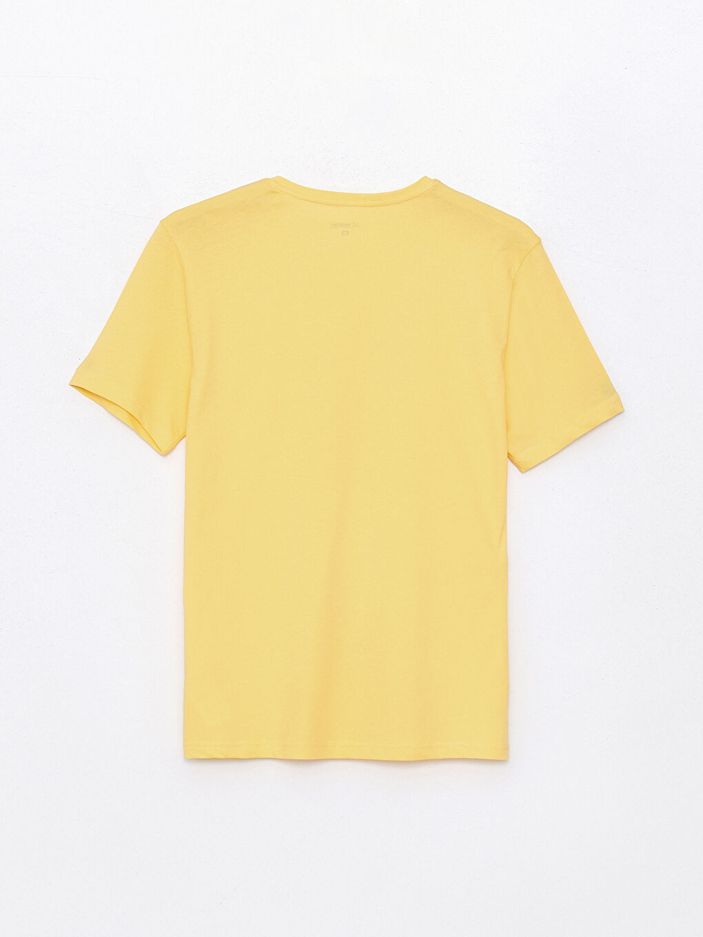 Sarı Bisiklet Yaka Baskılı Penye Erkek Pijama Üst-1