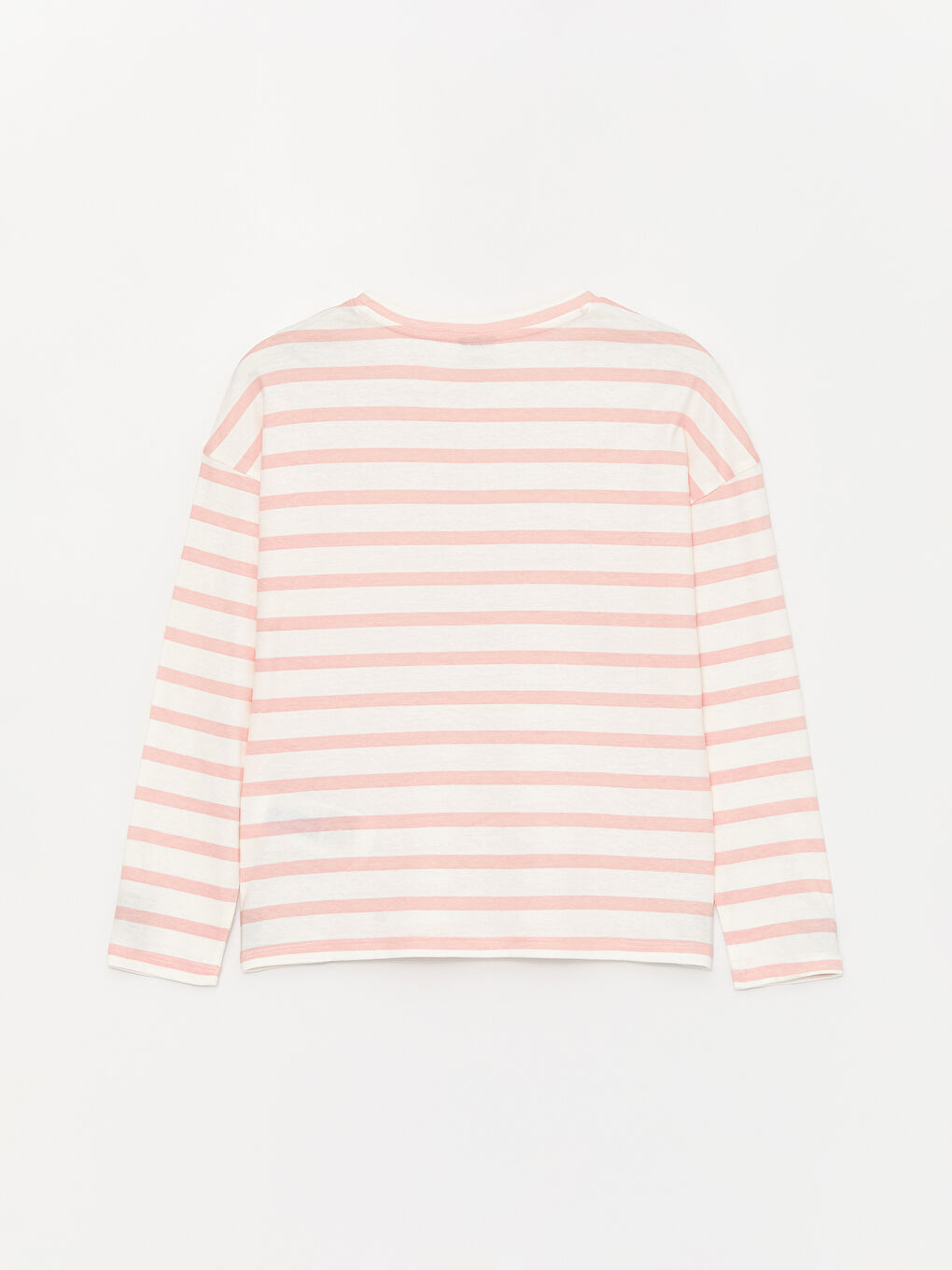Футболка с круглым вырезом, полосатая, с длинным рукавом, для девочек-1