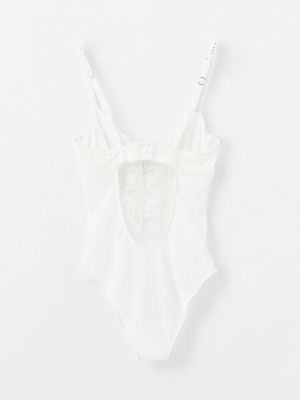 V-Neck Stone Printed Strappy Bodysuit -S4CF78Z8-FDU