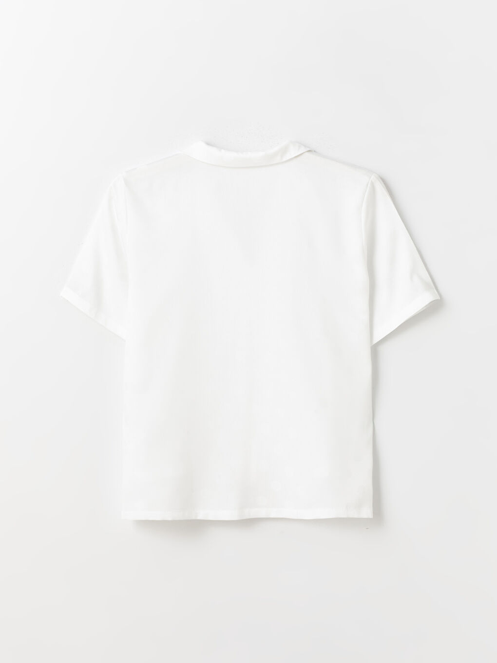 Ekru Gömlek Yaka Saten Kadın Pijama Üstü-1