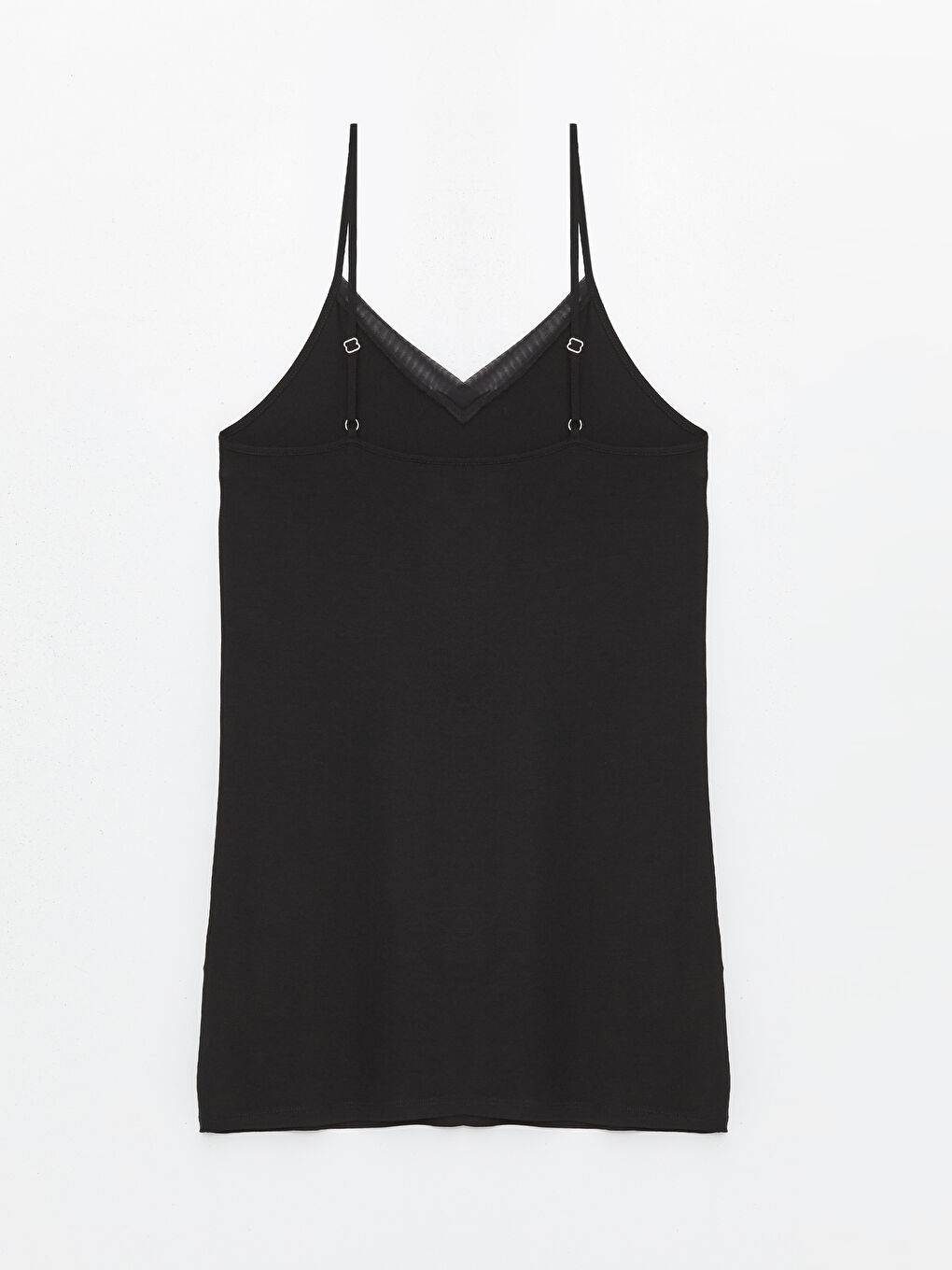 Siyah V Yaka Düz Kısa Kollu Kadın Fantezi Gecelik-6