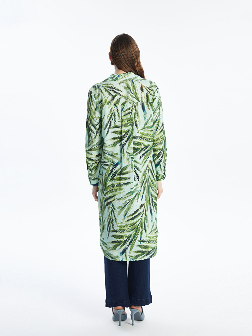 Patterned Long Sleeve Women's Shirt Tunic -S4CH65Z8-LRR
