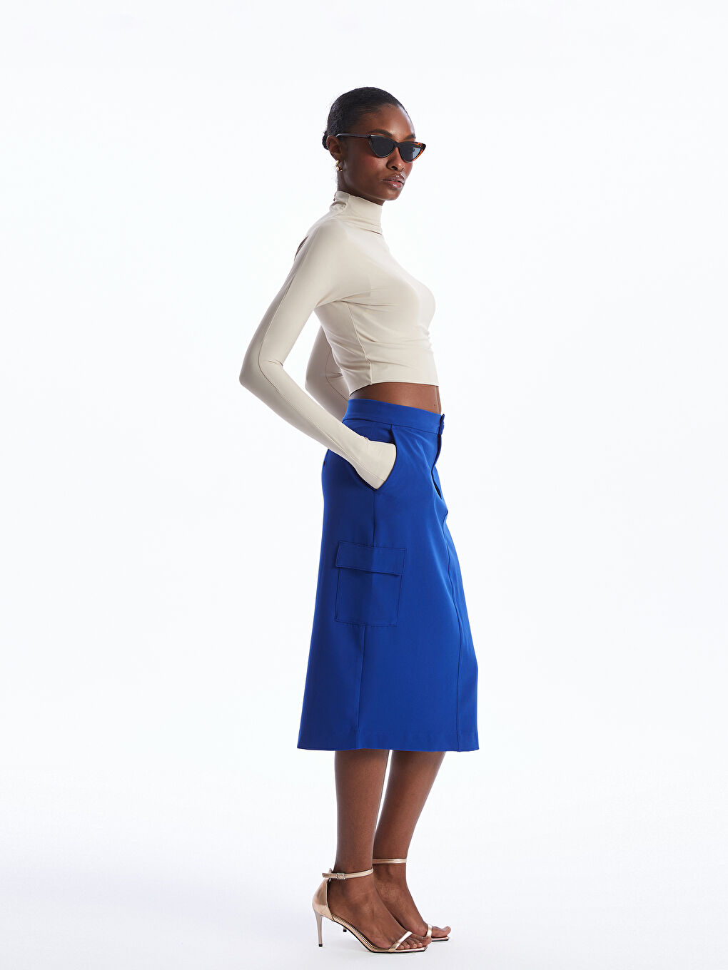 Women's Regular Fit Plain Skirt -S4CH69Z8-HRS