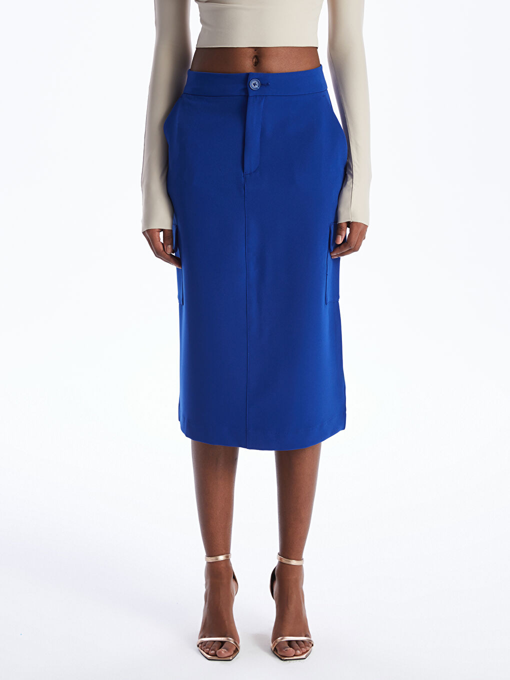 Women's Regular Fit Plain Skirt -S4CH69Z8-HRS