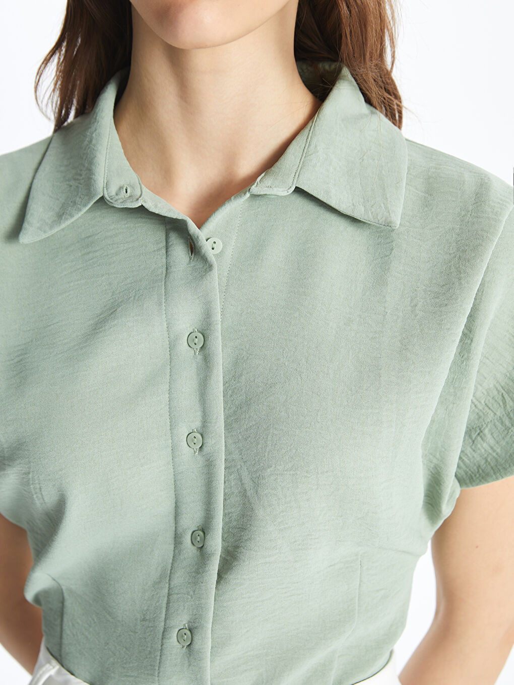 Plain Short Sleeve Women's Shirt -S4CH84Z8-V8F