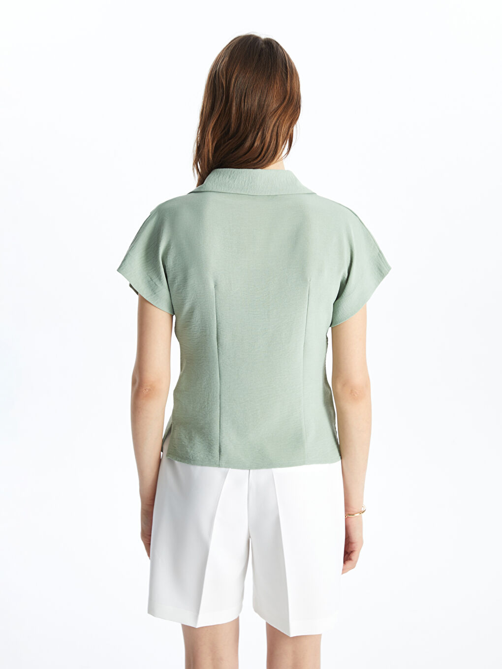 Plain Short Sleeve Women's Shirt -S4CH84Z8-V8F