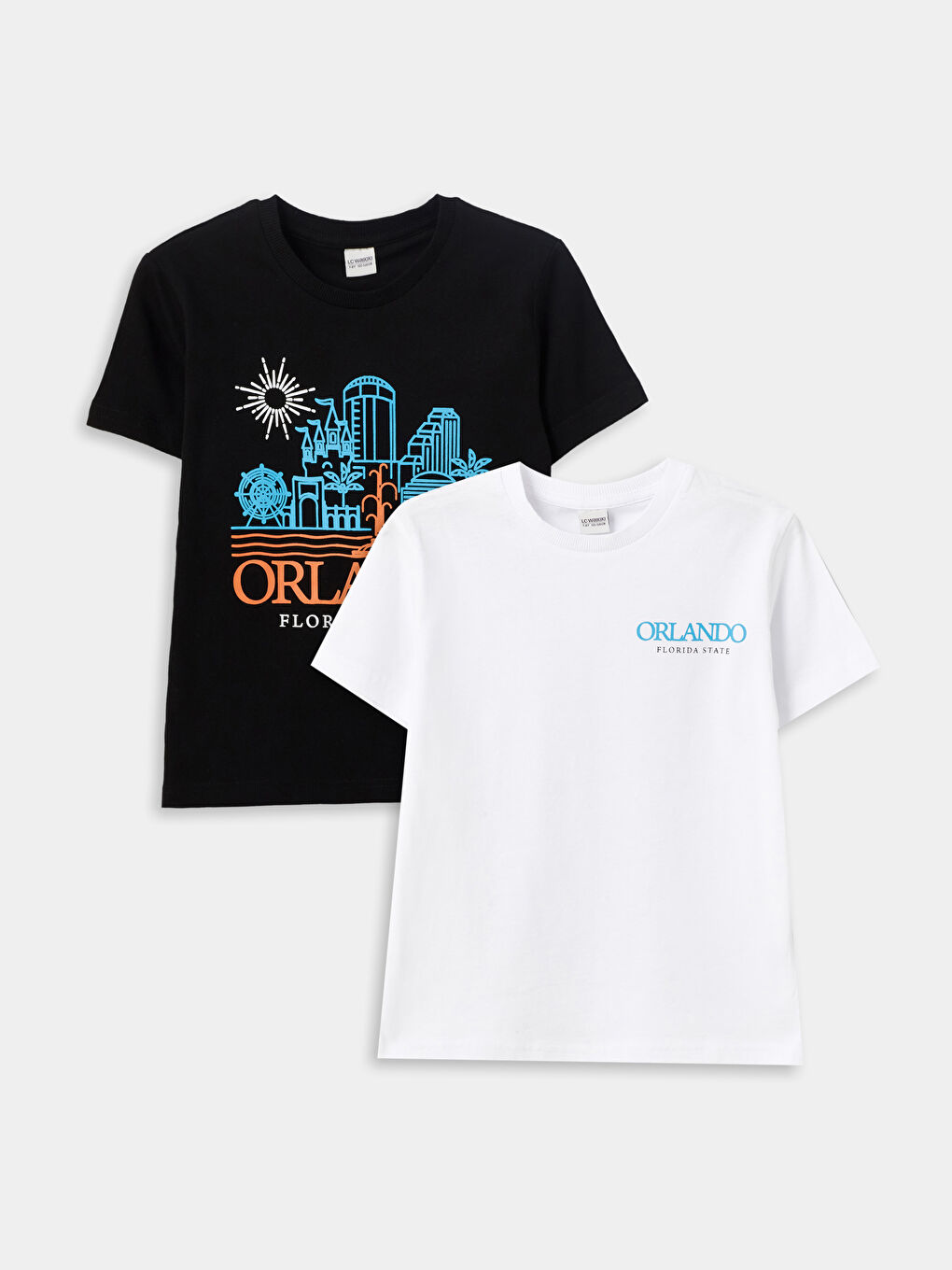 Crew Neck Printed Short Sleeve Boys' T-Shirt 2 Pack -S4CI08Z4-Q6K